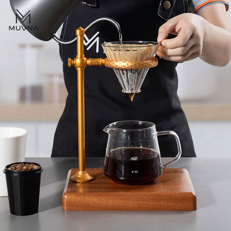 Support de filtre à café réglable avec base de brochure
