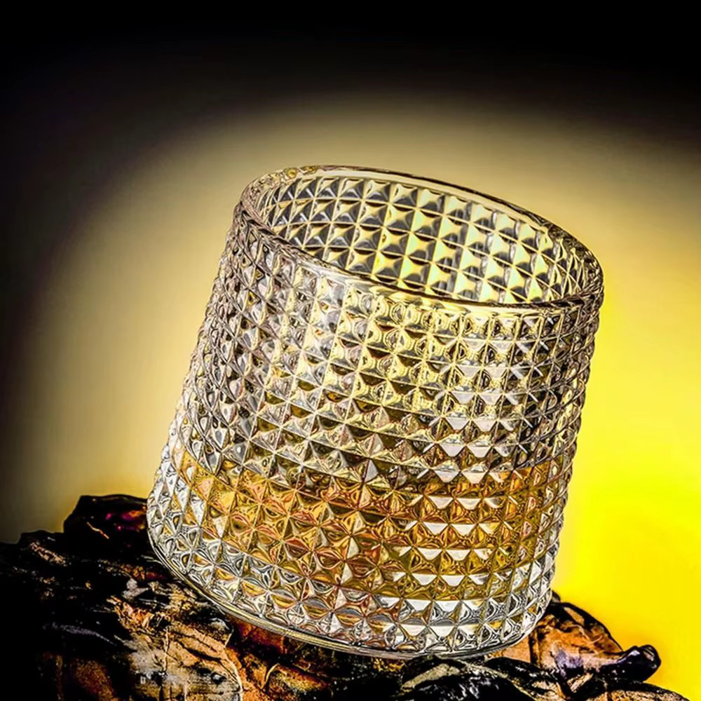 Verres à whisky rotatifs avec base