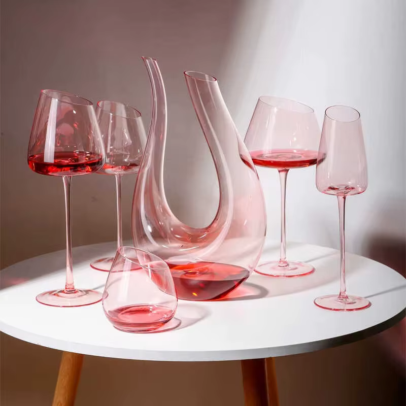 Ensemble de Verres à Vin Rouge Flamand Rose Français