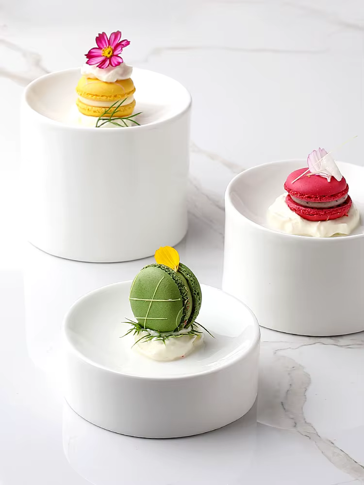 Restaurant céramique plats créatifs collations Table à Dessert français
