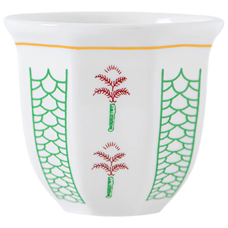Tasse à Café en Céramique Arabe avec Palmier