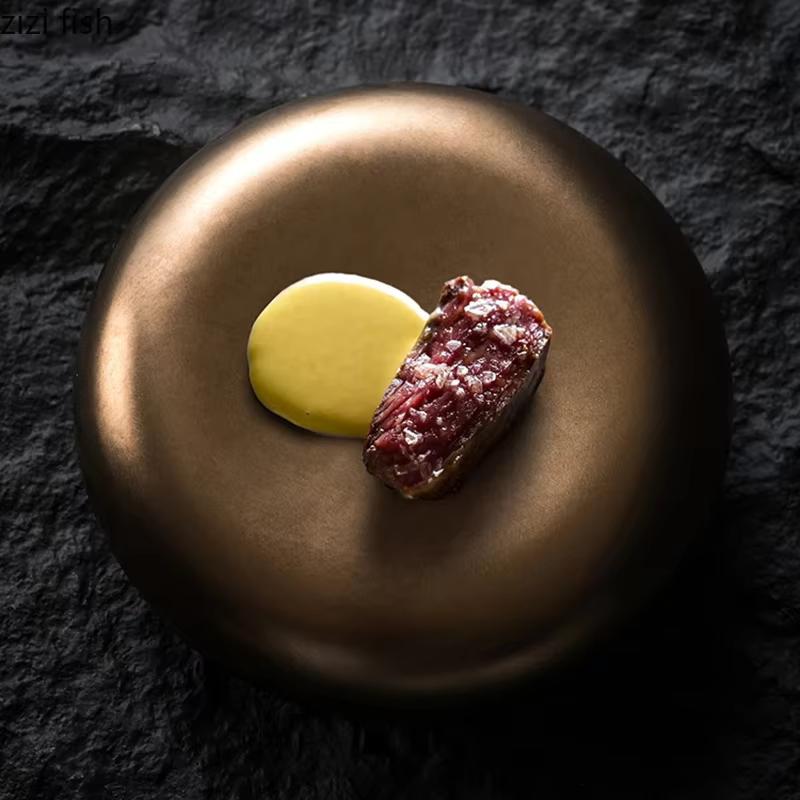 Assiette double couche en céramique solide