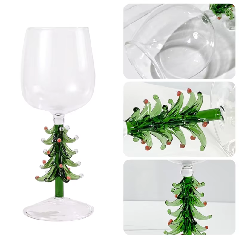 Verre à boire 3D avec figurine d'arbre Noël à l'intérieur