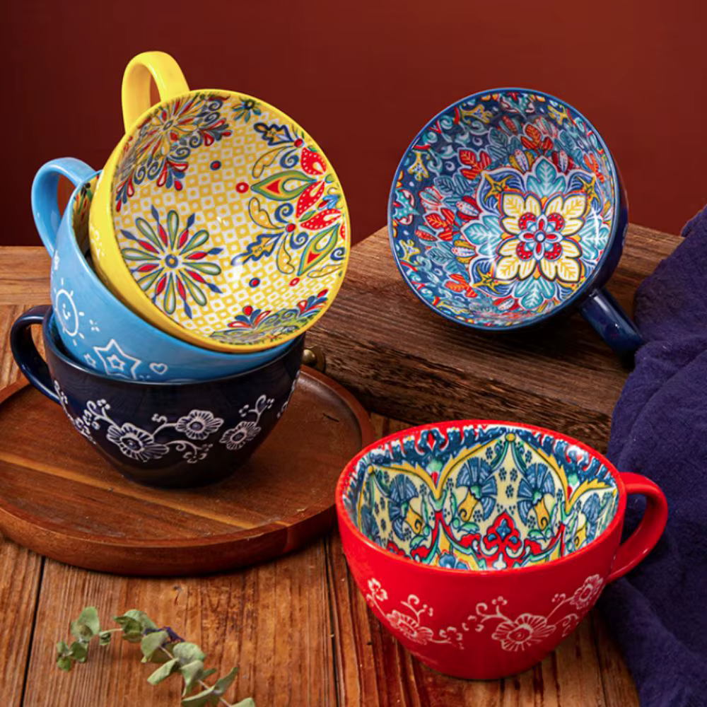 Tasse à eau en céramique bohème