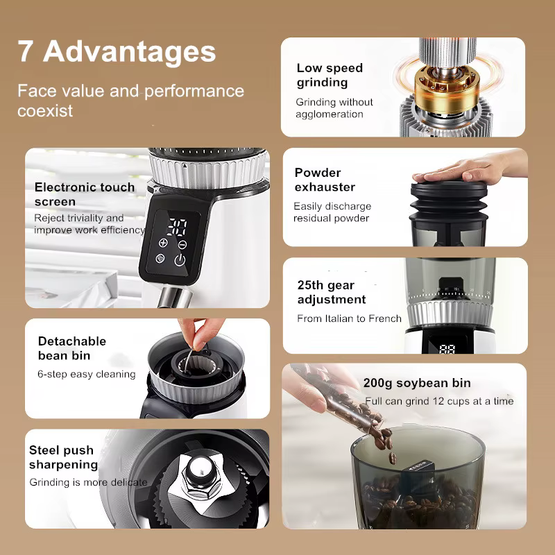 Moulin à café électrique automatique pour expresso - Usage commercial et domestique avec dosage précis