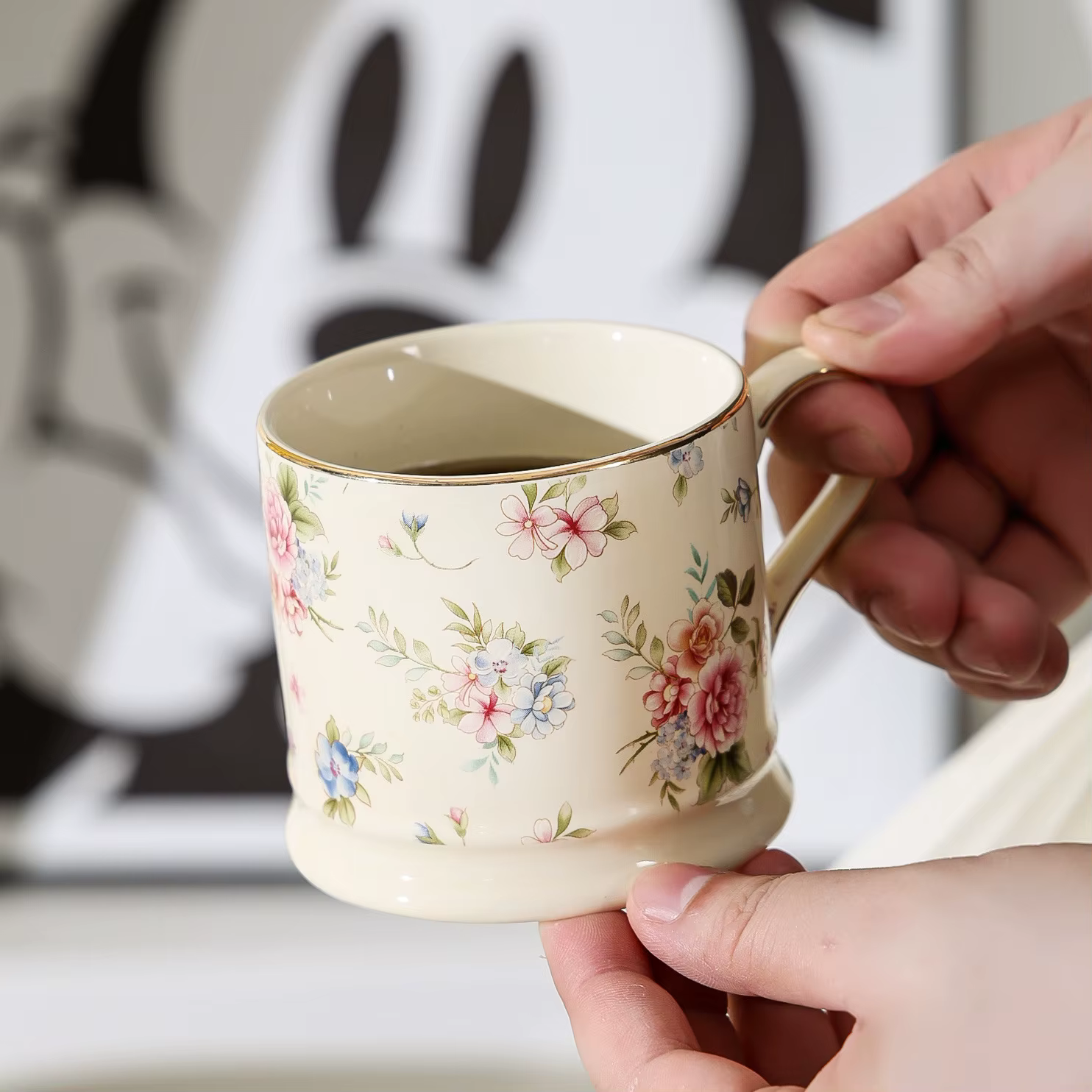 Tasse florale de luxe légère européenne