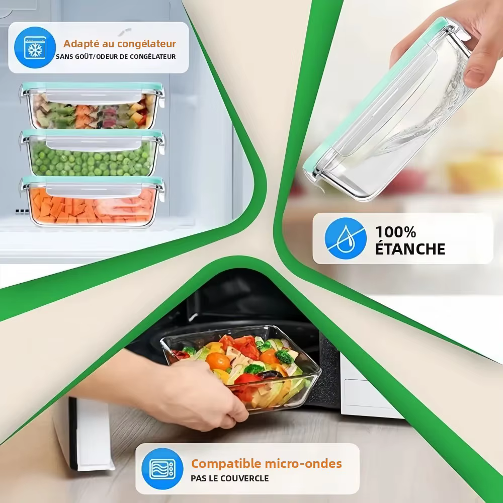 Boîte à lunch en verre sans BPA