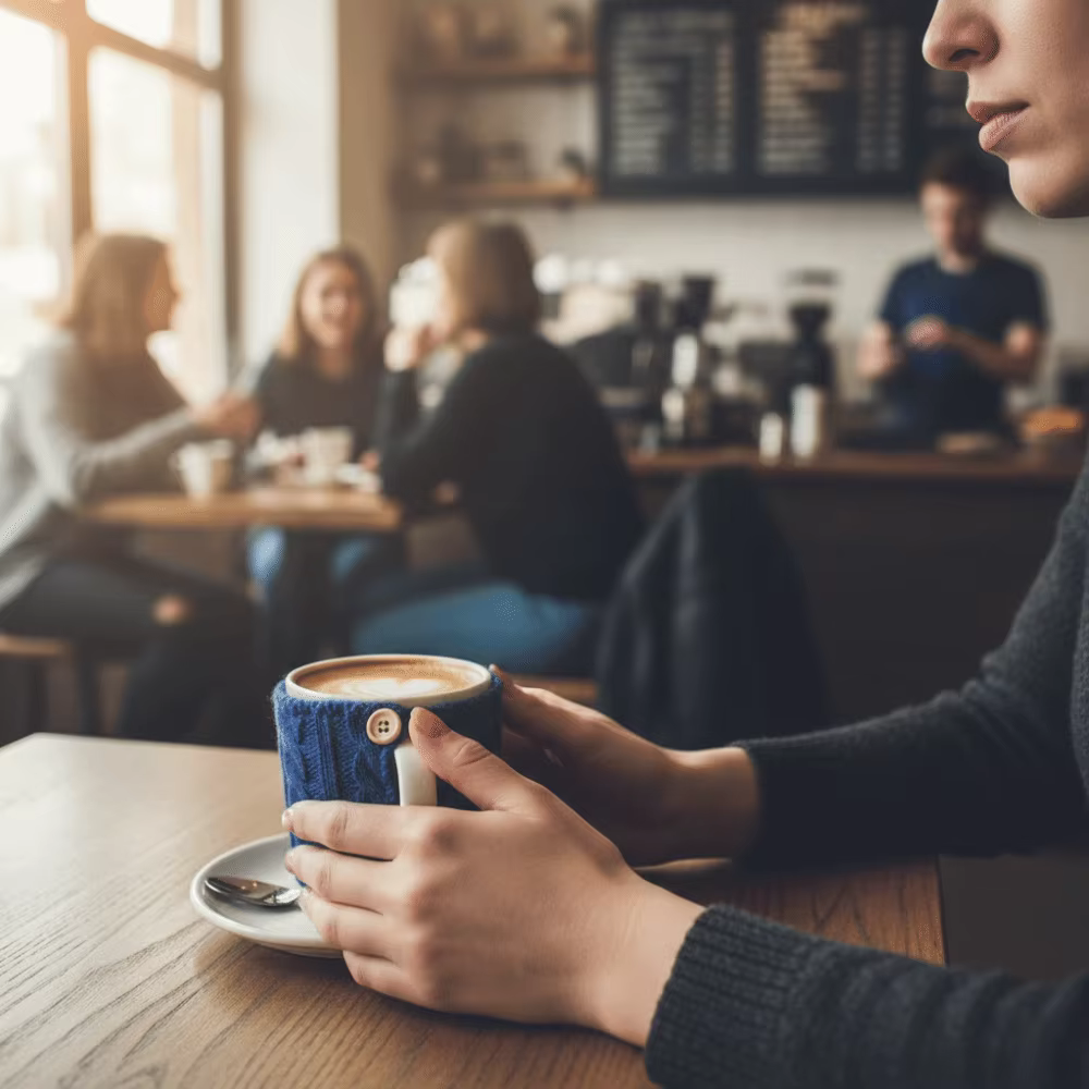Lot de 4 housses de tasse à café tricotées chaudes