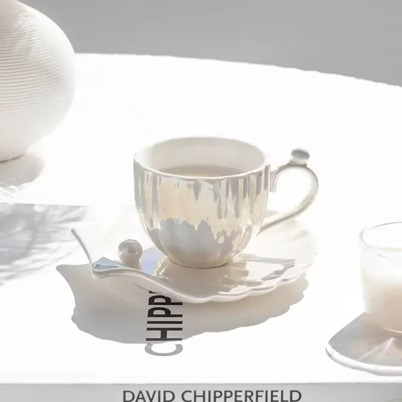 Tasse à Café Créative en Coquille de Perle