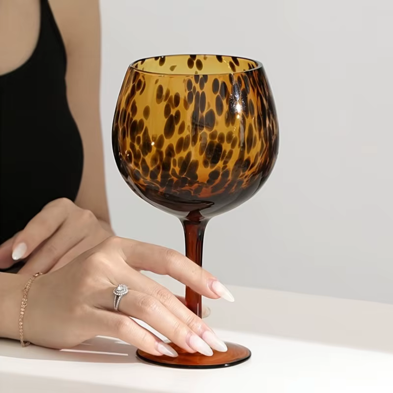 Verres à vin léopard Vintage