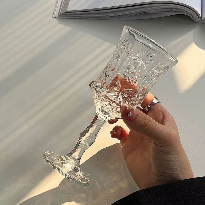 2 pièces ustensiles à vin verres à Champagne 50 ml/100 ml verre à vin rouge de Style français Vintage Relief tasse