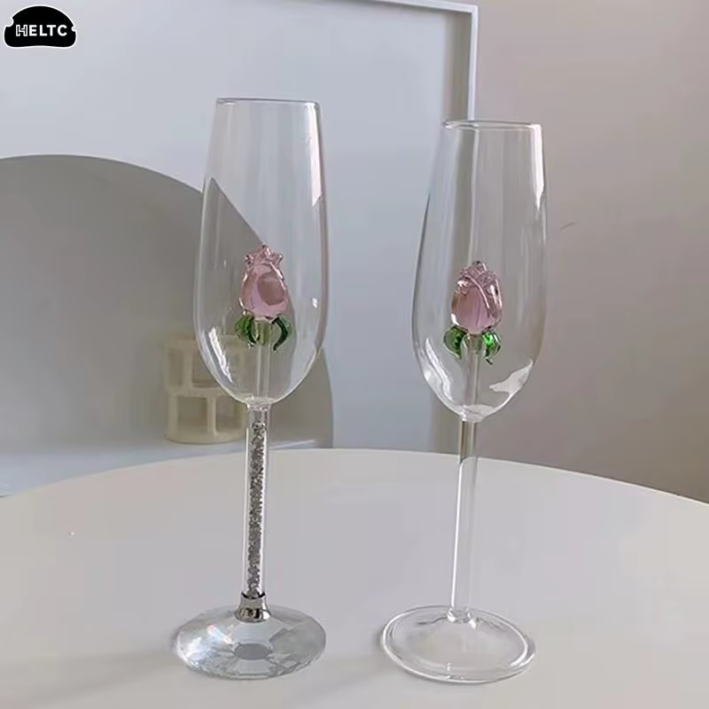 Verre à Cocktail Rose Créatif 3D