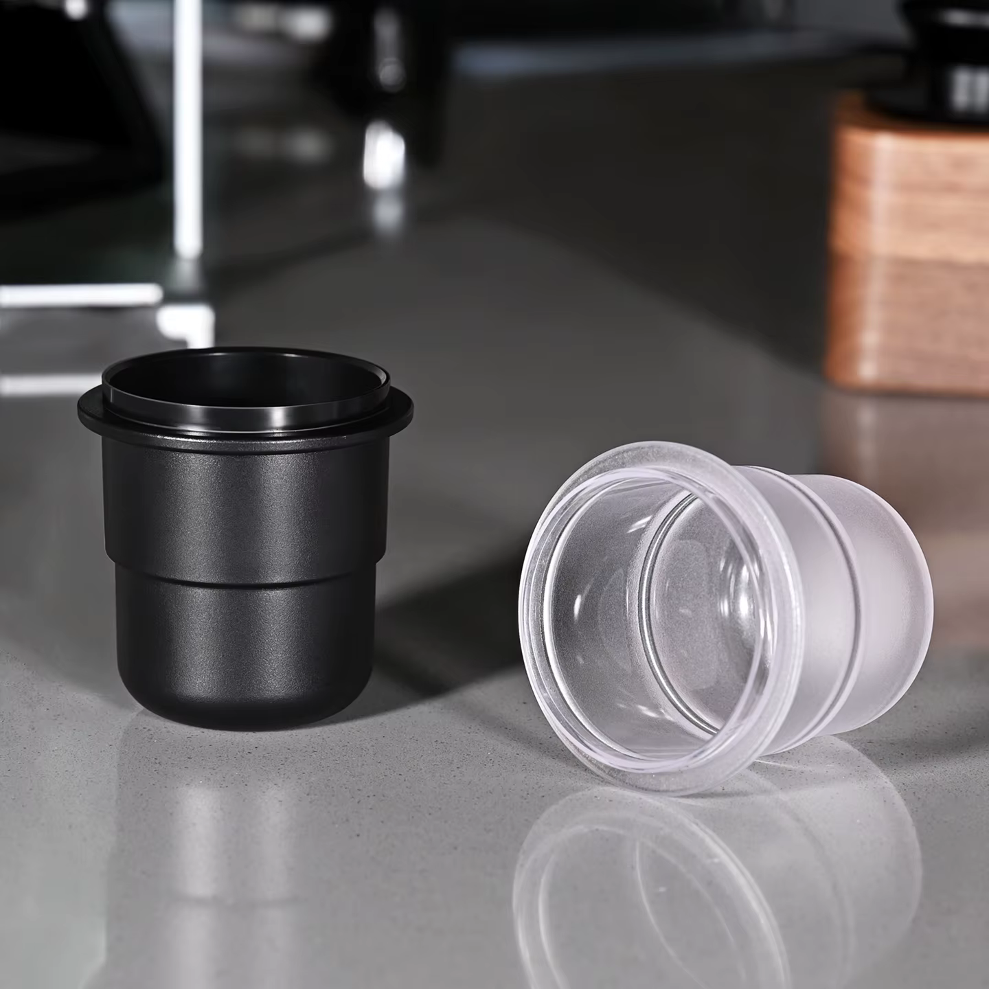 Tasse de dosage de café transparente givrée