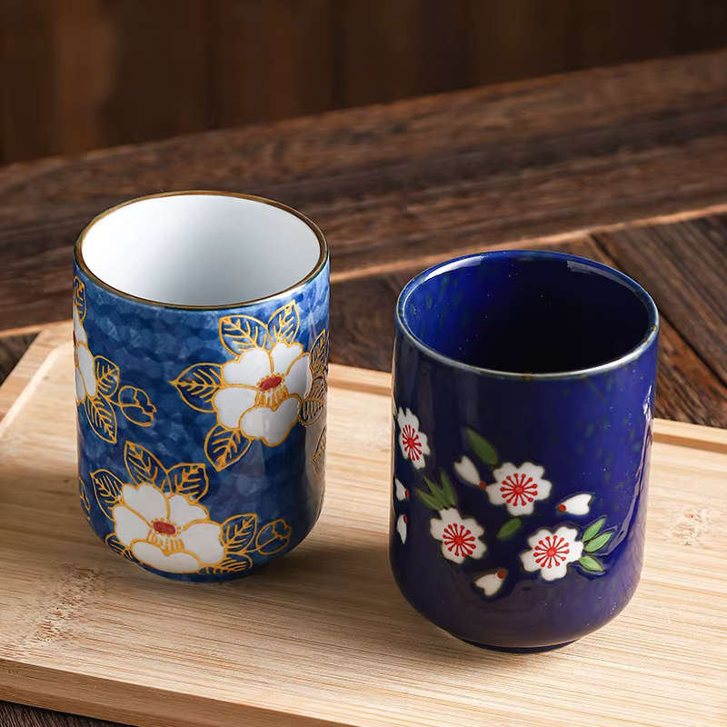 Tasse à café droite peinte à la main en céramique japonaise