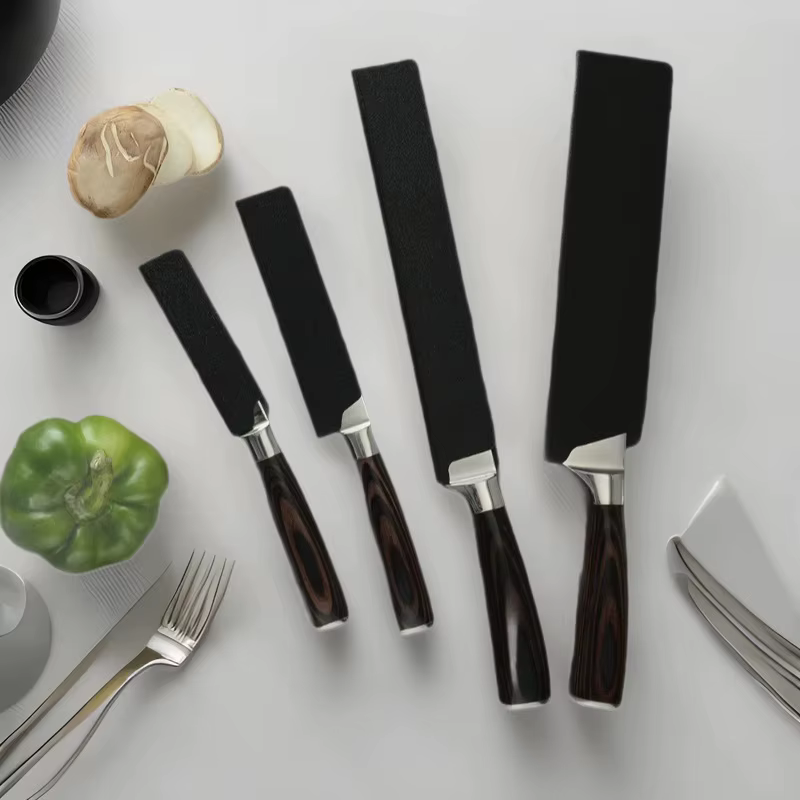 1 Protège-lame de couteau de cuisine floqué pour couteaux de 3