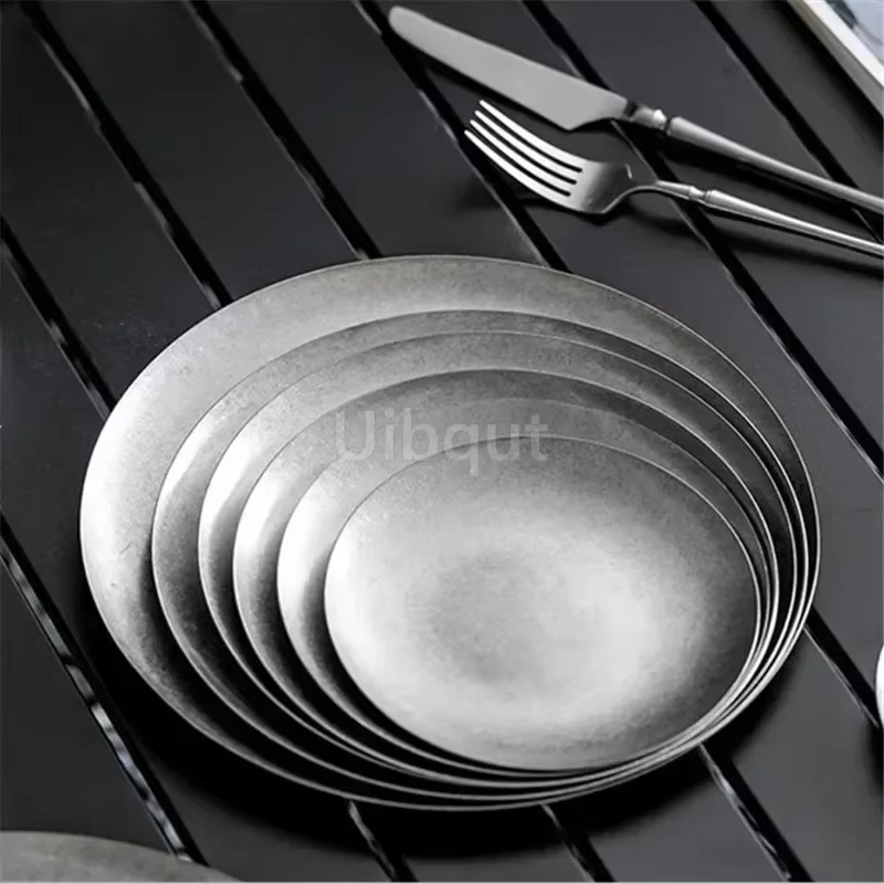 Assiette à dîner en métal de Style industriel Vintage 304