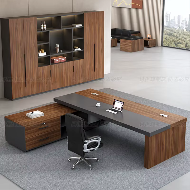 Bureau de direction grand format design vintage de luxe pour intérieur – Mobilier professionnel pour salon et bureau