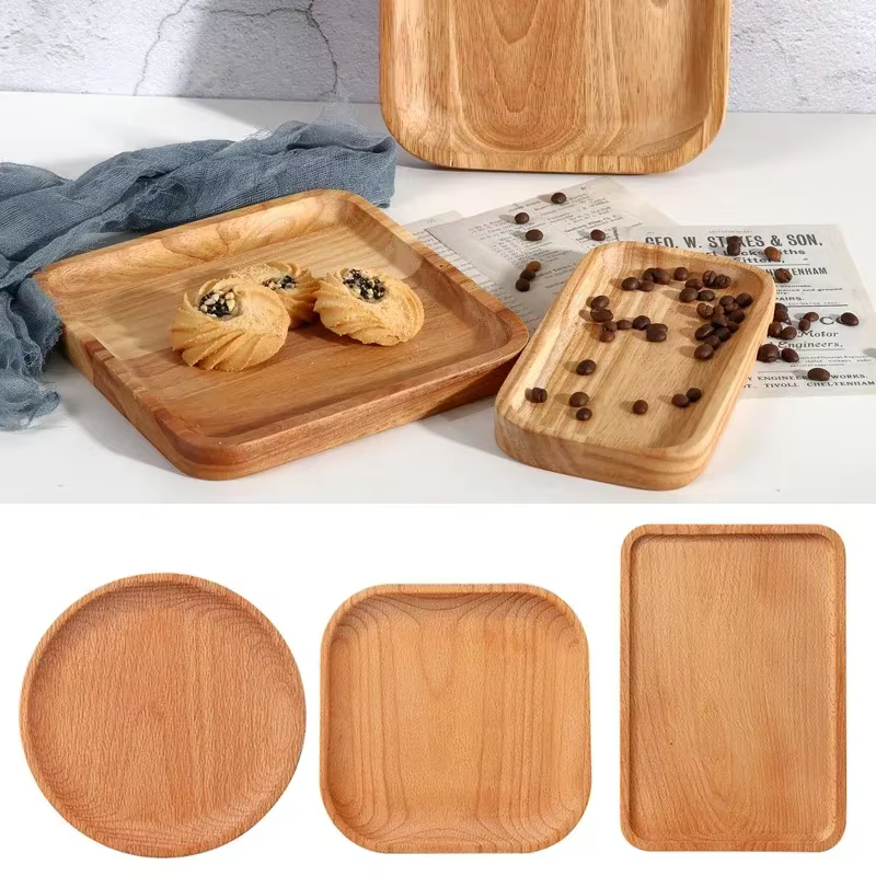 Assiette à dessert japonaise en bois