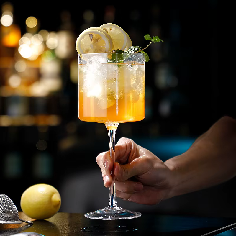 1/2 pièces verre à cocktail carré gobelet