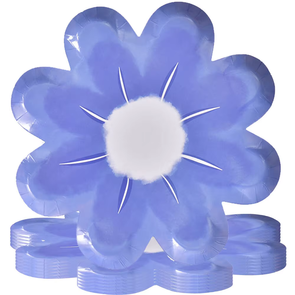 Assiettes jetables en papier fleur de marguerite