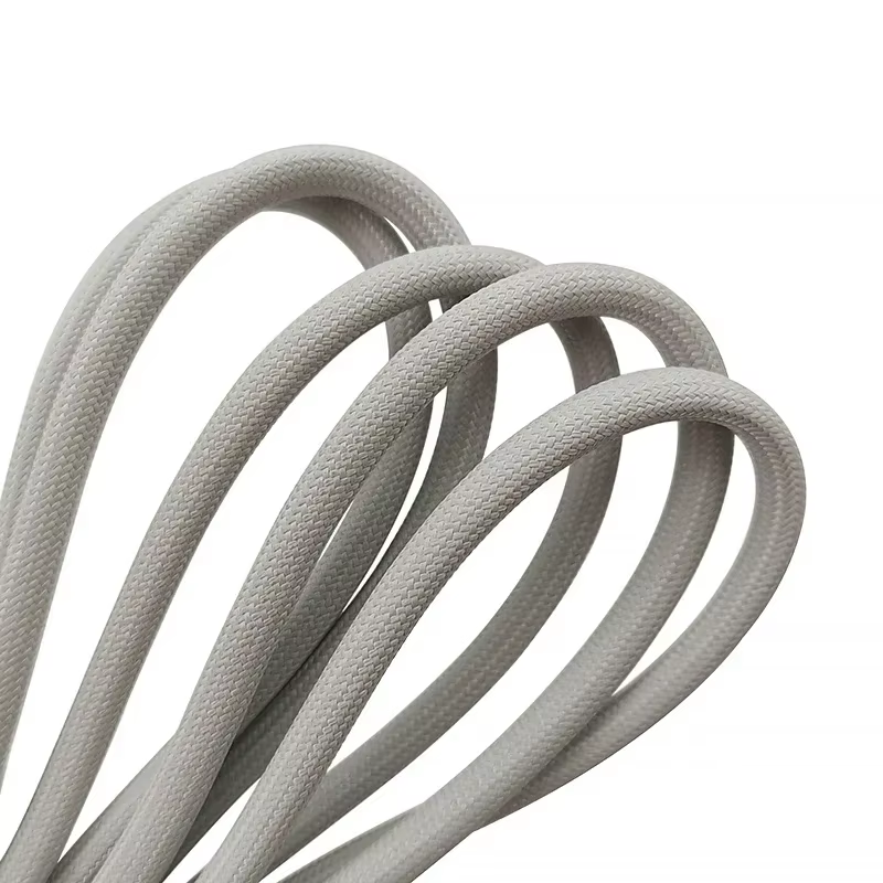 Gaine en fibre de verre haute température, 5 mètres, 800 degrés C, ID 4mm, Tube en Fiber de verre chimique, manchon tressé d'isolation gris