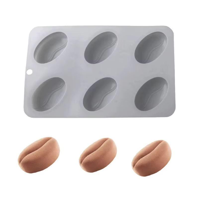 Moule en silicone à 6 cavités pour grains de café de petite taille