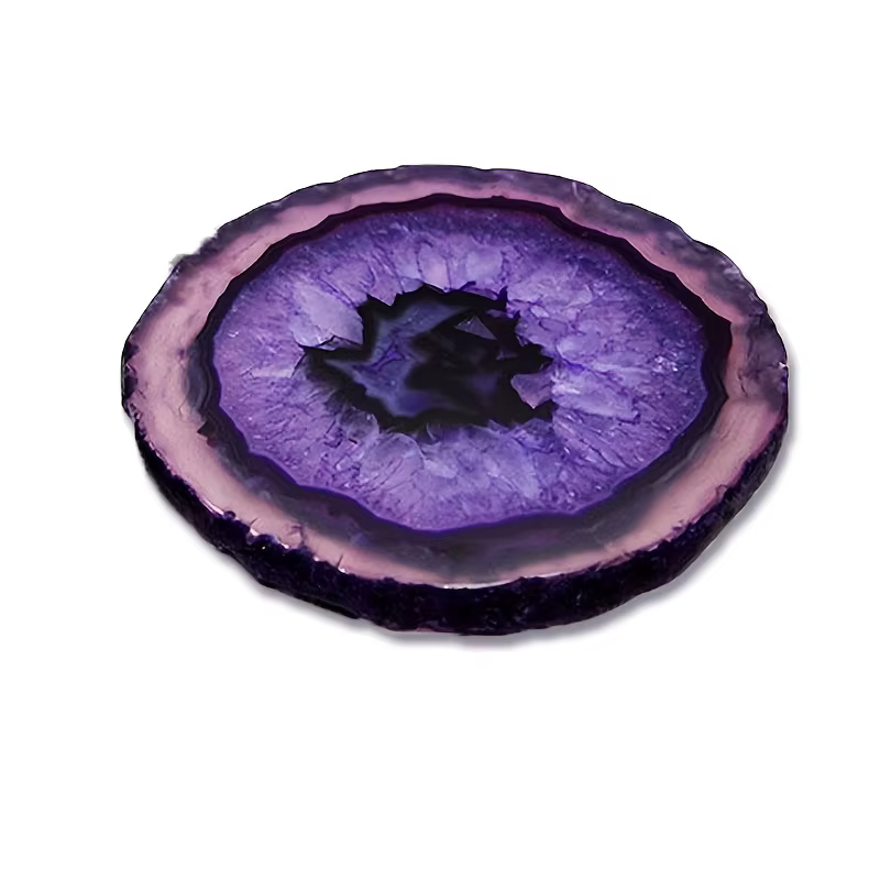 Sous-verre et dessous de plat en agate de cristal naturel