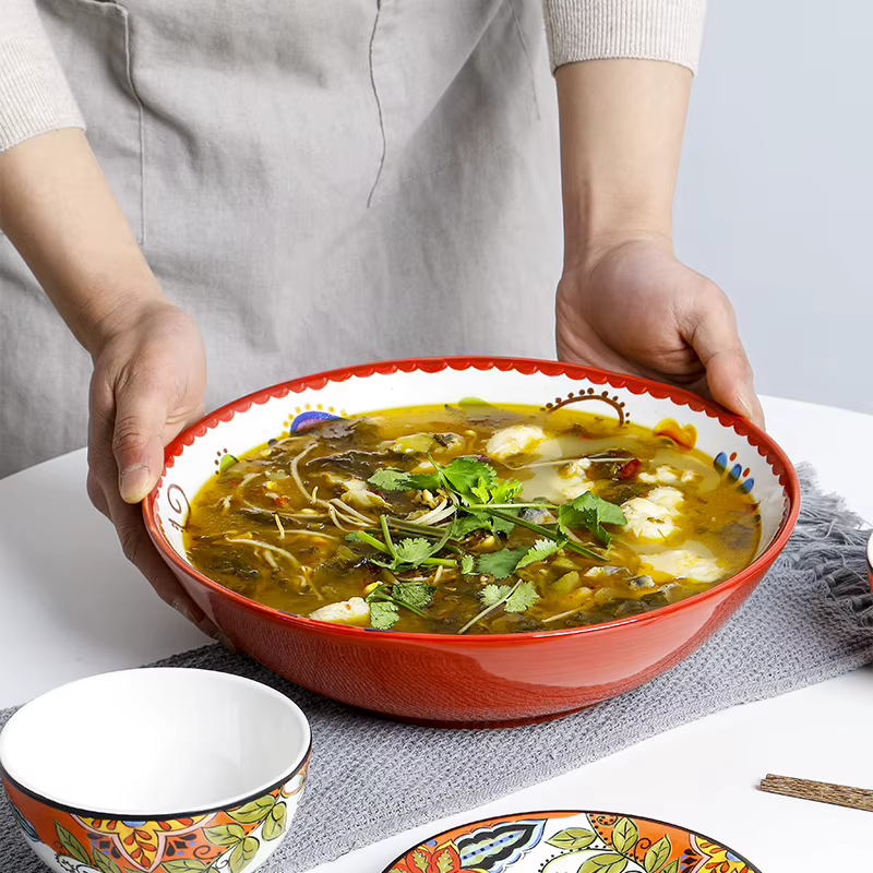 Grand bol à soupe sous glaçure