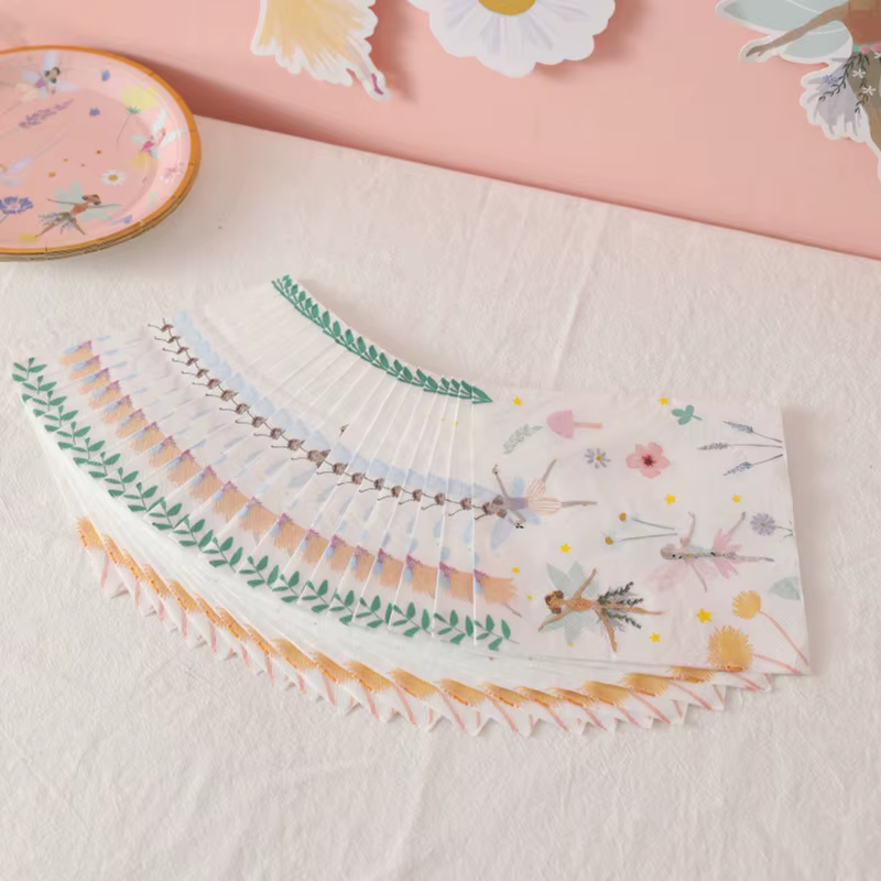 Ensemble de vaisselle Elf Flower Fairy pour fête d'anniversaire