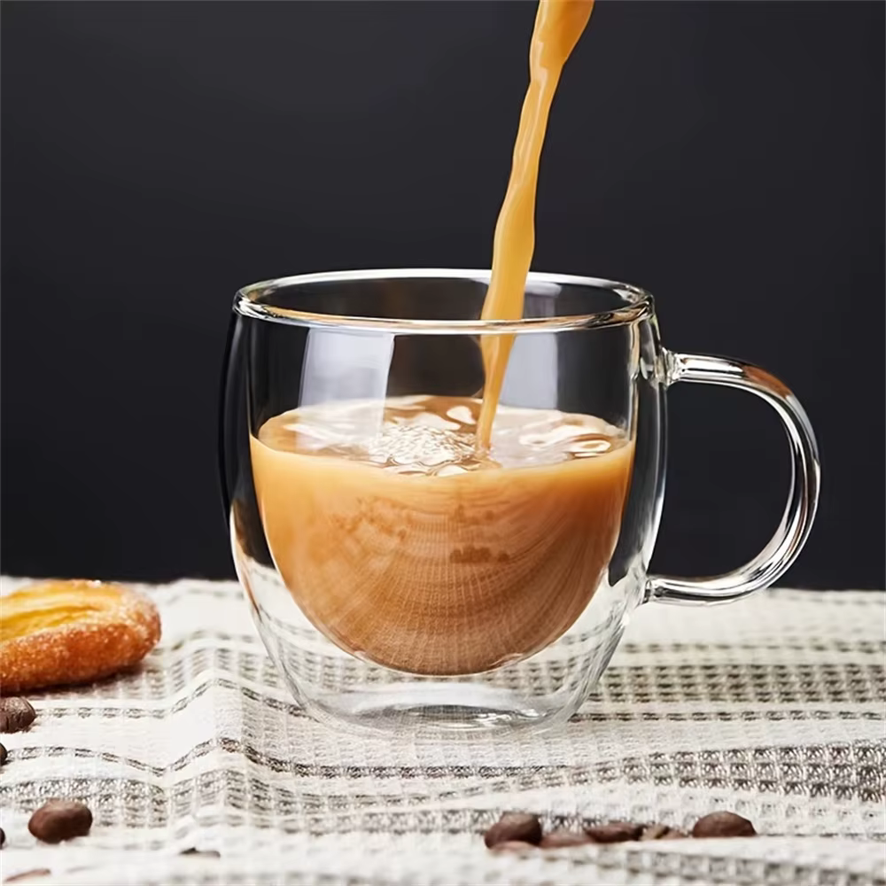 Tasse à café en verre Borosilicate à Double paroi de qualité supérieure