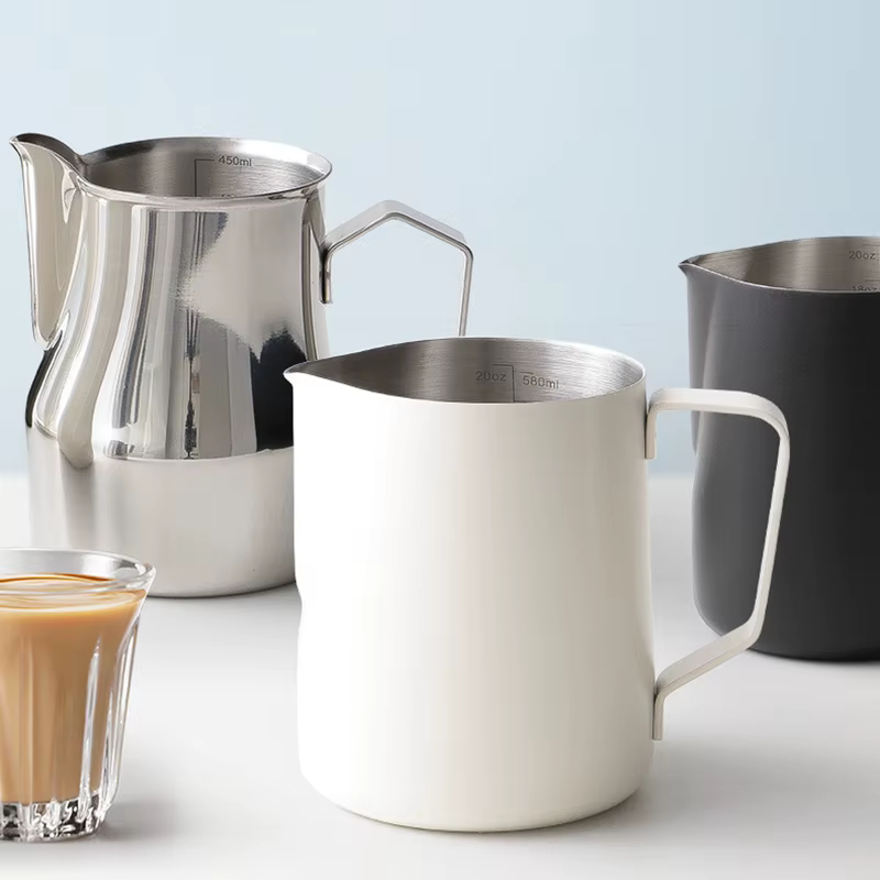 Pichet à mousse de café et de lait en acier inoxydable 304