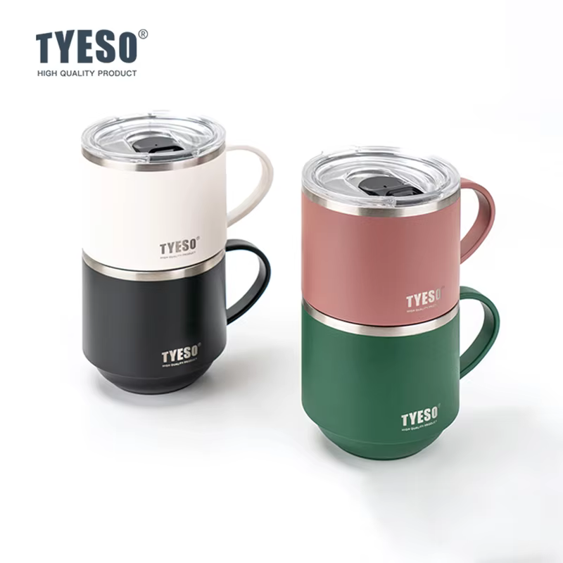 TYESO 330ML gobelet pour tasse à café en acier inoxydable isolé sous vide exquis empilable extérieur Portable sûr et fiable