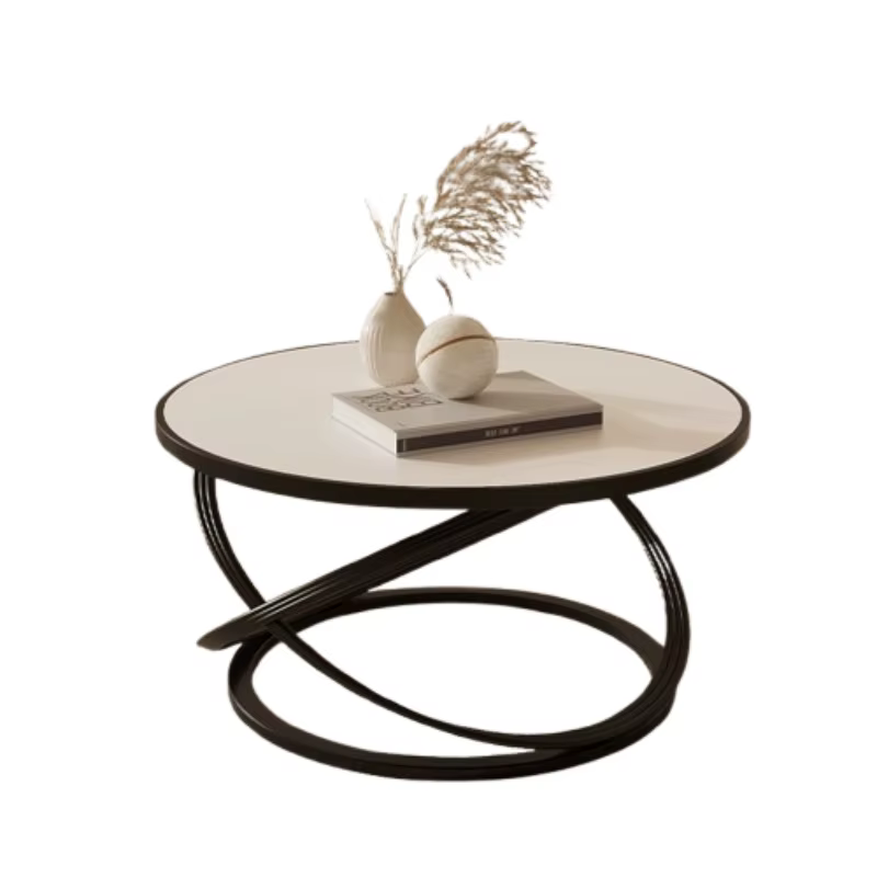 Salon de luxe Table basse Design moderne Premium Glam Tables basses blanc rond Muebles Para El Hogar décoration de la maison