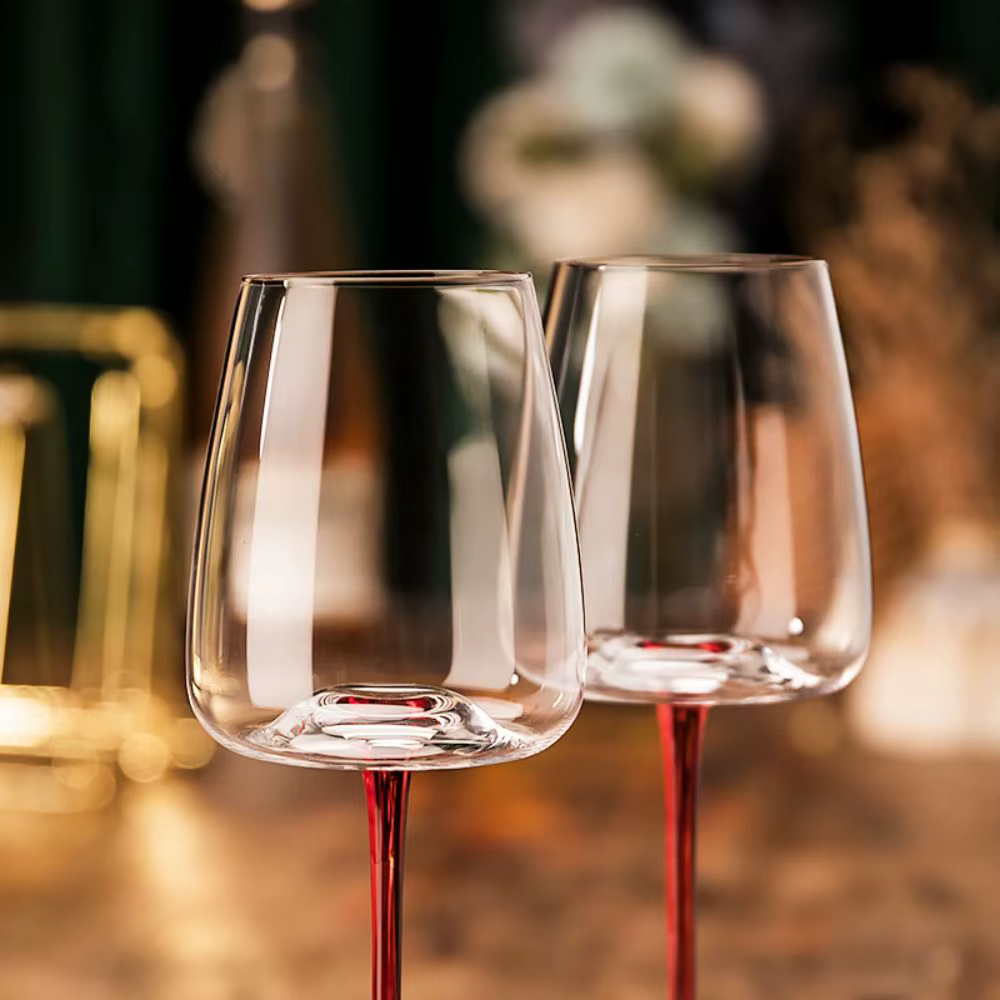 Verres à vin rouge en cristal soufflé à la main