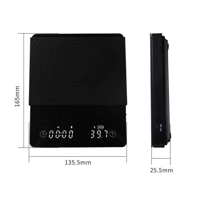 Balance à café Basic 3 Black Mirror pour le café filtre et l'espresso