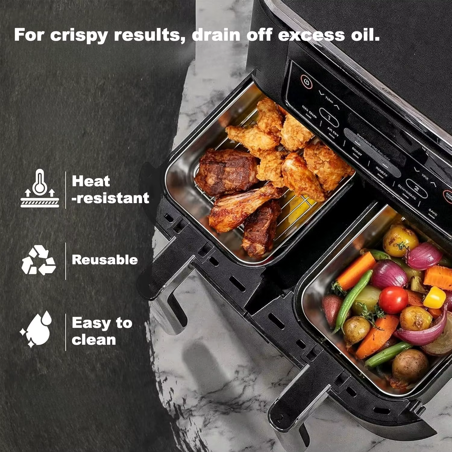 Plat à four en acier inoxydable pour friteuse à air
