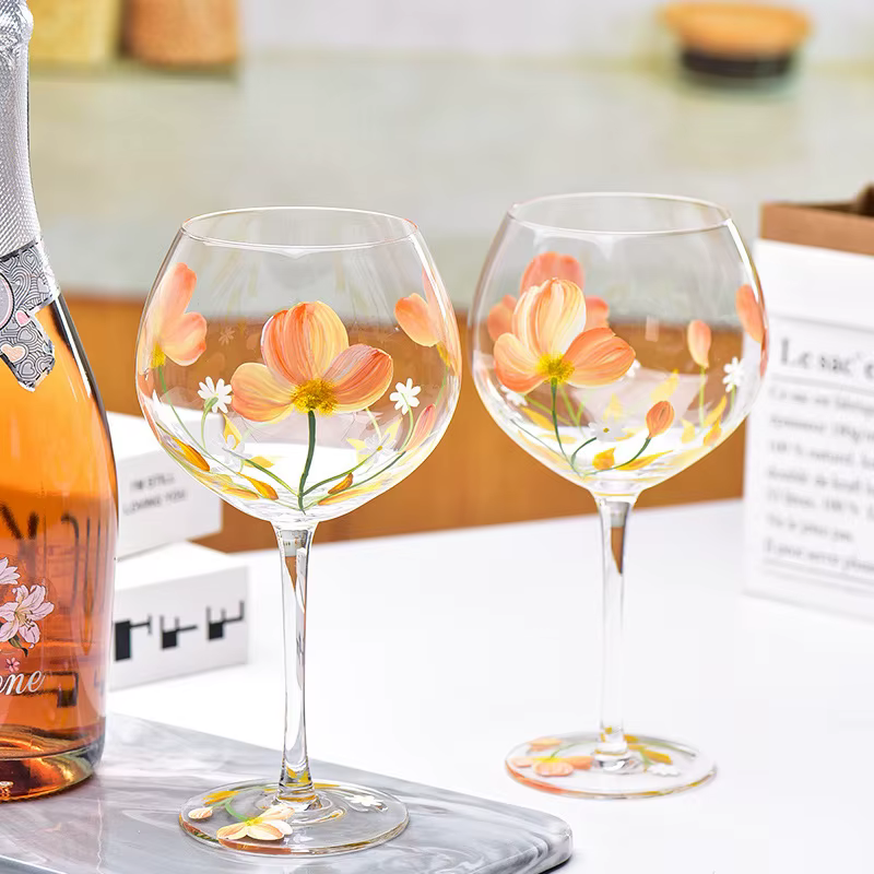 Verres à vin à Champagne peints à la main
