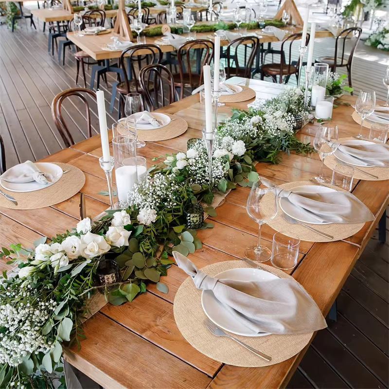 6/50 pièces de sets de table ronds en jute