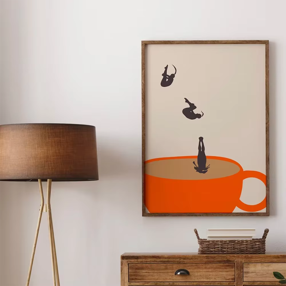 Affiche de boisson imprimée de café