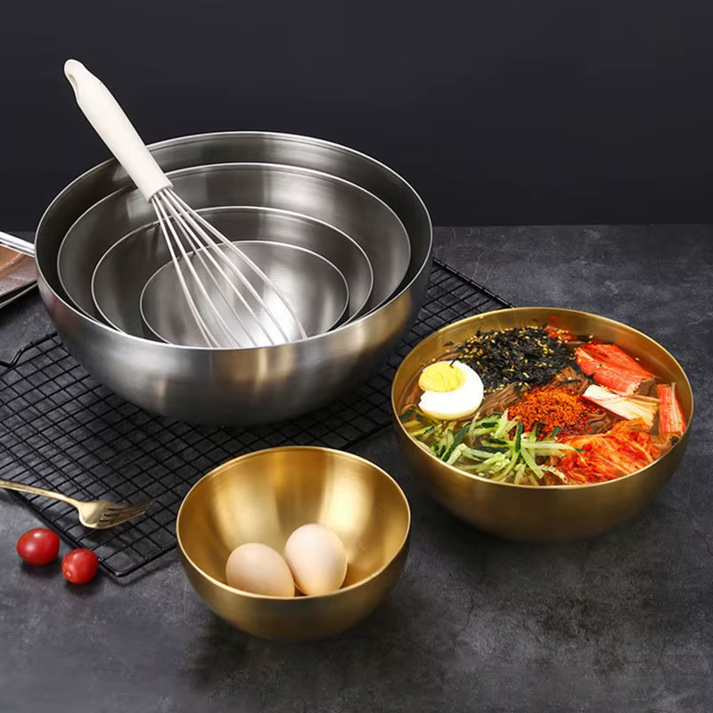 Bol à salade coréen en acier inoxydable