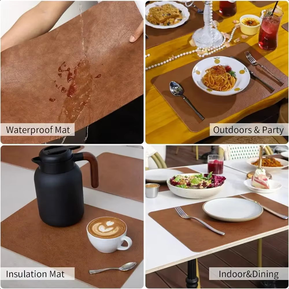 Napperons en simili cuir à motif de peau de vache