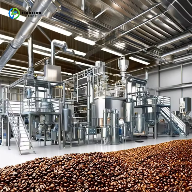 Ligne de production de poudre de café instantané automatique à grande capacité personnalisée, état neuf, haute efficacité, stable