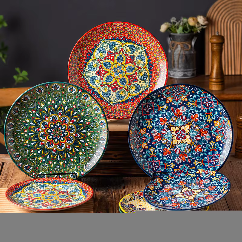 Assiettes en céramique Vintage 8 pouces