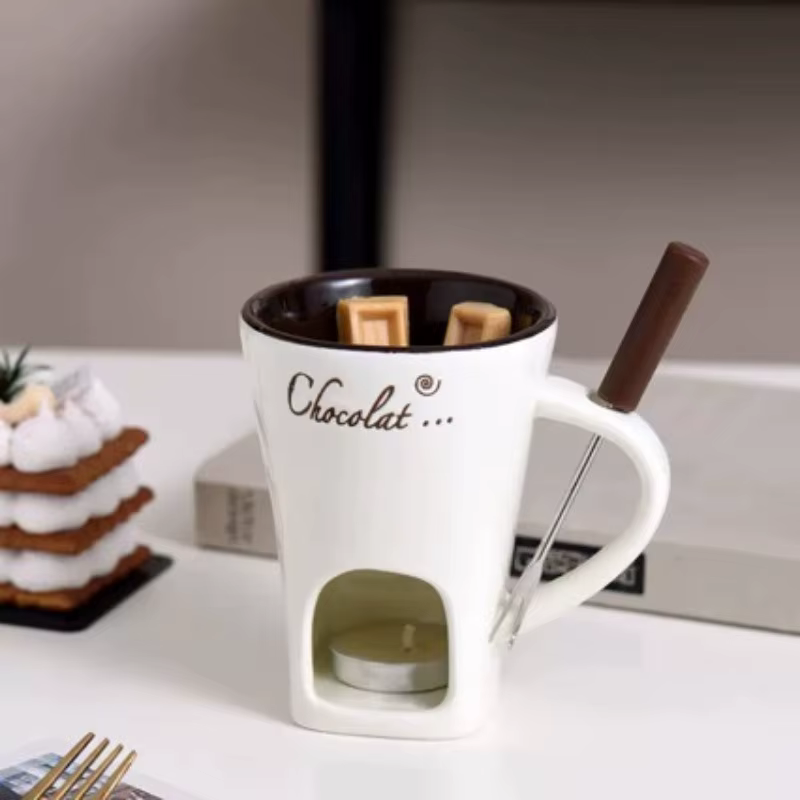 Mug en céramique européen pour faire fondre le chocolat et le fromage