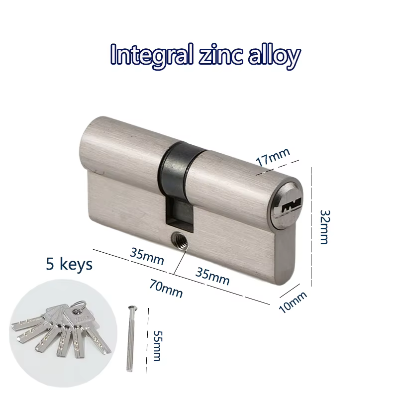 Portes et fenêtres intérieures de chambre à coucher, cylindre de serrure de 60 70 80mm, clé AB, entrée antivol, alliage de zinc, alliage d'aluminium, serrure de porte en laiton