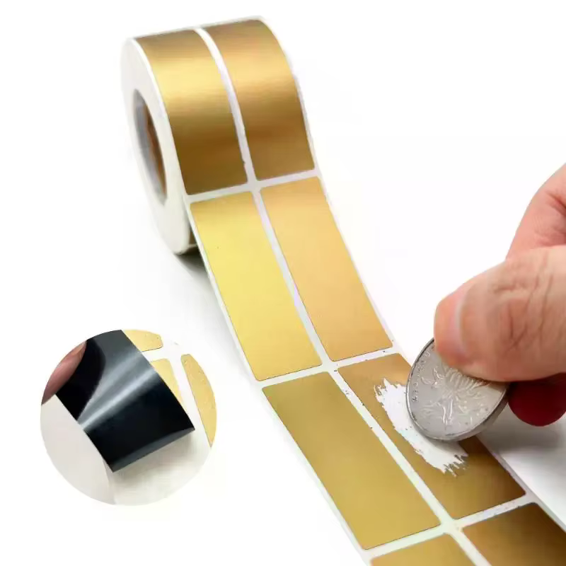 Autocollants à gratter pour cartes de récompense, pelliculés, gris, argent, or, étiquettes à gratter, bons de réduction DIY, film à gratter pour cartes
