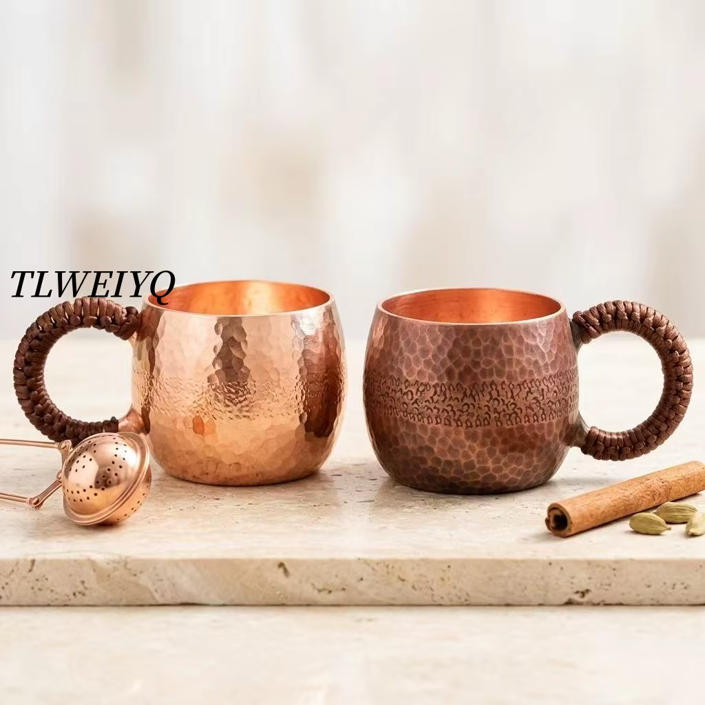 Mug à café en cuivre, large ouverture pour le petit-déjeuner à la maison