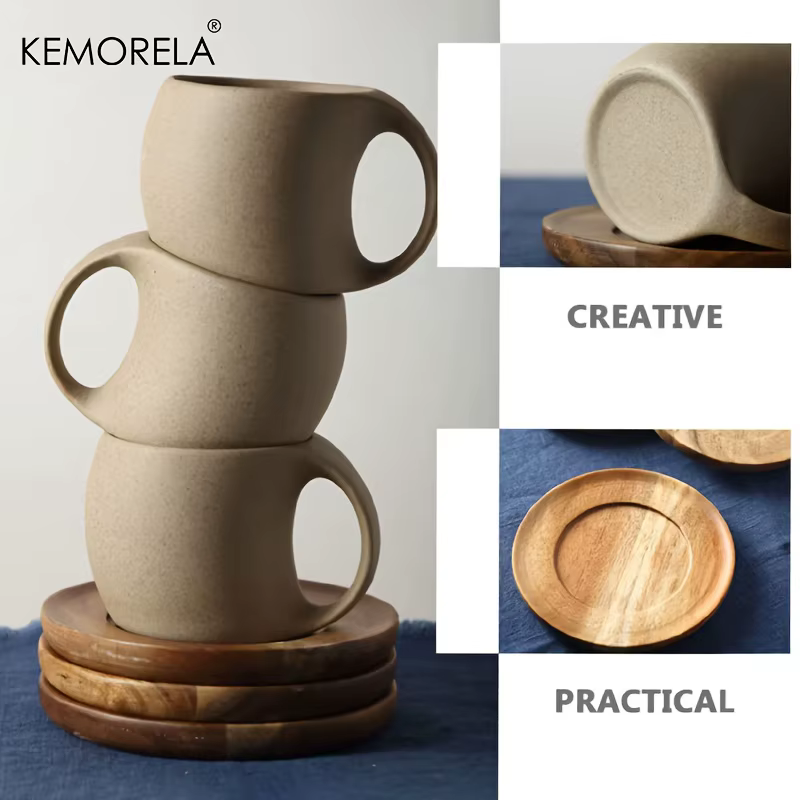 KEMORELA tasses à café et soucoupes en céramique tasse d'eau Simple 220ml petit déjeuner lait avoine boisson