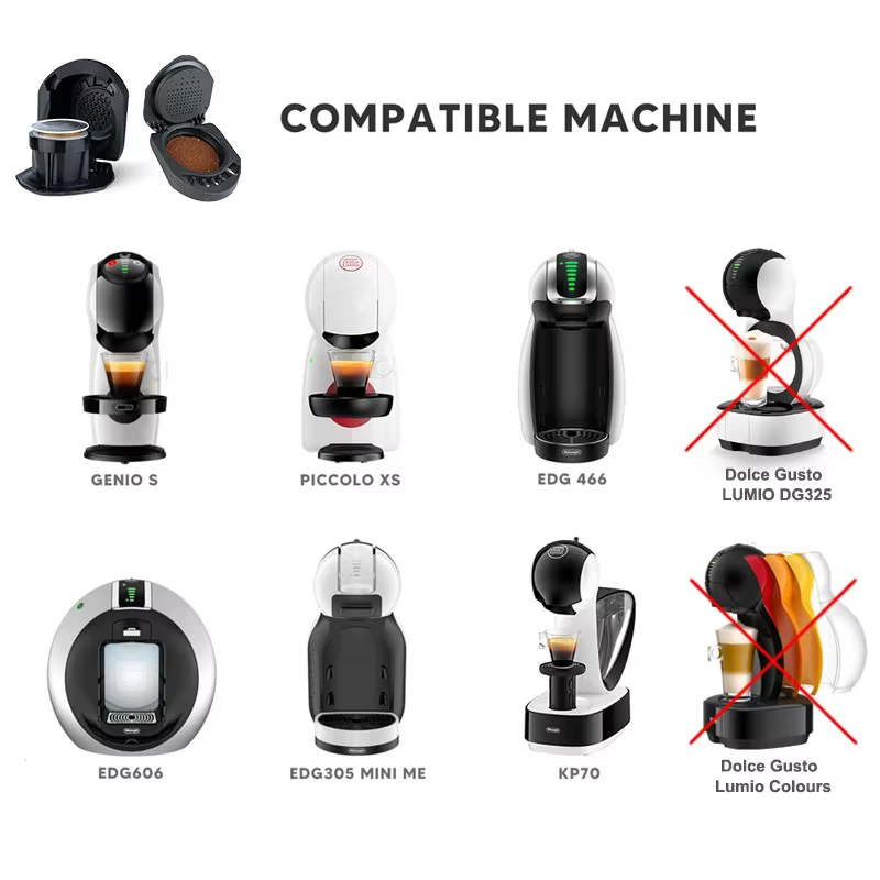 Adaptateur de Capsule de Café Réutilisable pour Dolce Gusto Genio S Piccolo