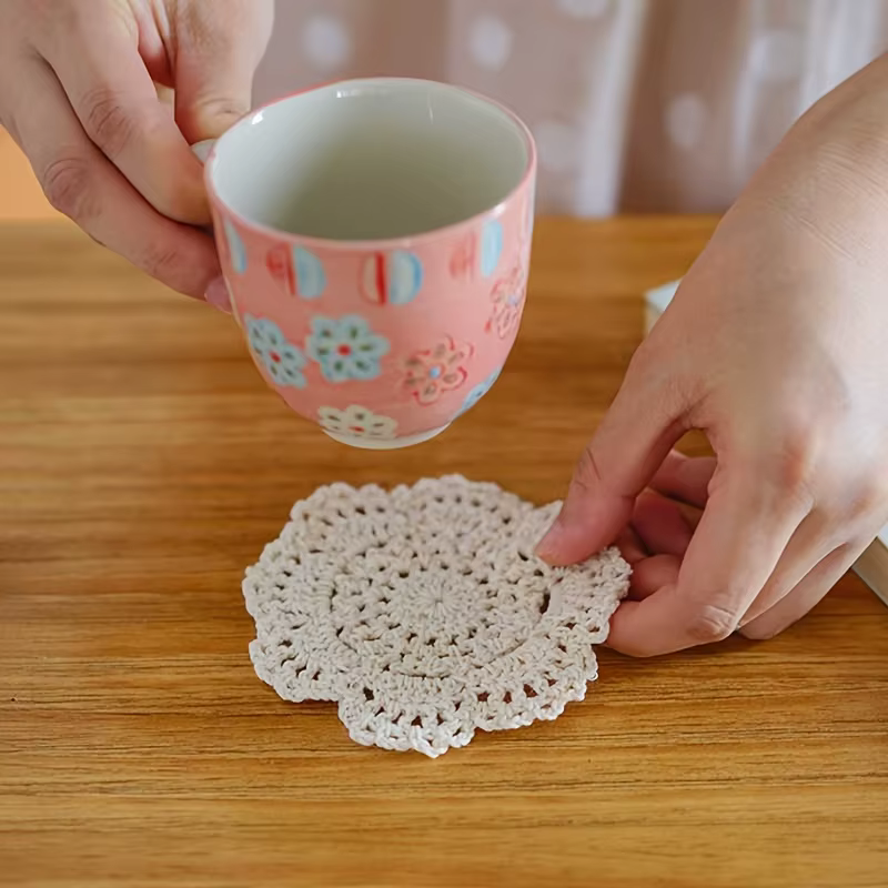 Sous-verres bohème en Crochet à fleurs